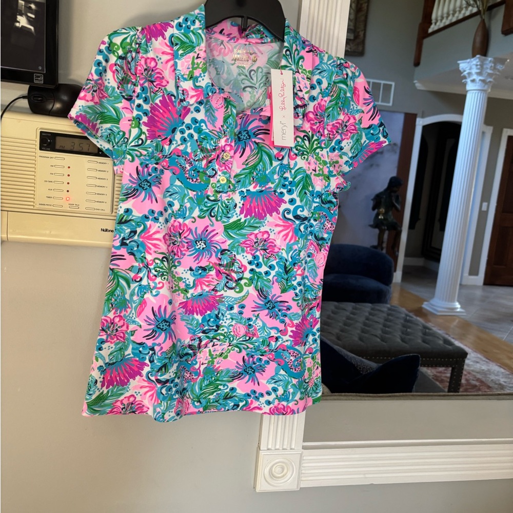 Lilly Pulitzer Luxletic Tropical Print Shirt